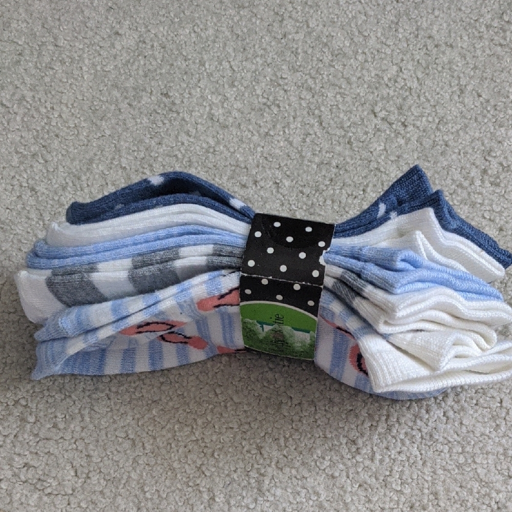 Kelly and Katie Blue and White Socks Set